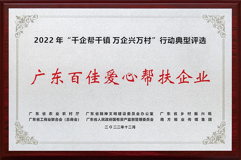 8月3日上午，东莞市举行2023年“6·30”助力乡村振兴暨东莞慈善日活动仪式。在活动仪式上，宣读了2022年广东“千企帮千镇、万企兴万村”行动典型东莞市入选企业和个人名单，我集团慷慨解囊助力乡村振兴